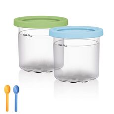 Per contenitori per gelati Ninja NC299AMZ NC300 con coperchi, speci: 2 tazze + cucchiaio