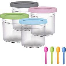 Per contenitori per gelati Ninja NC299AMZ NC300 con coperchi, speci: 4 tazze + cucchiaio