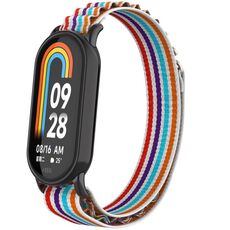 Per Xiaomi Mi Band 8 cinturino in nylon con anello in metallo (nero + colorato)