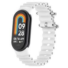 Per Xiaomi Mi Band 8 Ocean cinturino in silicone (bianco)