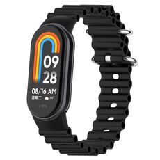 Per Xiaomi Mi Band 8 Ocean cinturino in silicone (nero)