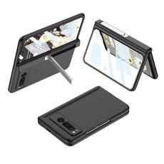 Per Google Pixel Fold GKK Custodia per telefono a copertura totale con cerniera pieghevole integrata con supporto (nero)