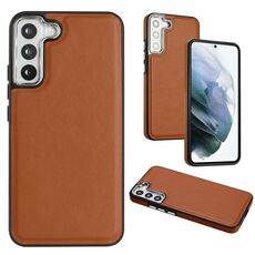 Per Samsung Galaxy S22 5G Custodia in pelle con copertura completa per telefono (marrone)
