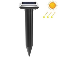 SJZ038 Repeller per topi ad ultrasuoni solare impermeabile per esterni Repeller per animali ad ultrasuoni, colore: nero