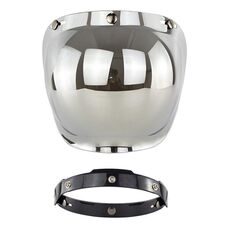 Lente antivento a tre pulsanti per casco da motociclista con staffa (placcato argento)