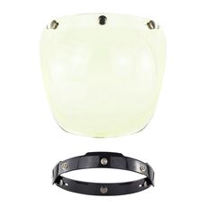 Lente antivento a tre pulsanti per casco moto con staffa (giallo)