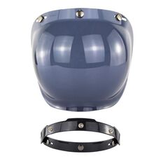 Lente antivento a tre pulsanti per casco da motociclista con staffa (tè scuro)