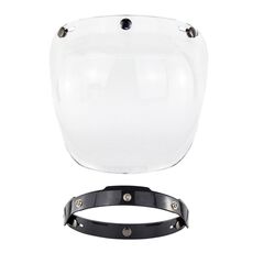 Lente antivento a tre pulsanti per casco moto con staffa (trasparente)