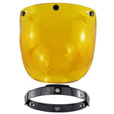 Lente antivento a tre pulsanti per casco da motociclista con staffa (ambra)