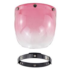 Lente antivento a tre pulsanti per casco da motociclista con staffa (rosa)