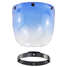 Lente antivento a tre pulsanti per casco moto con staffa (blu sfumato)