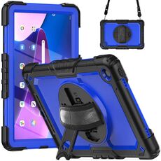 Per Lenovo Tab M10 Plus 10.6 Gen 3a custodia per tablet PC ibrido in silicone con tracolla (PC blu)