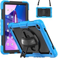 Custodia per tablet PC ibrido in silicone di terza generazione per Lenovo Tab M10 Plus 10.6 Gen 3 con tracolla (azzurro)