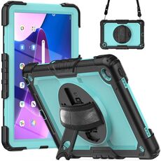 Per Lenovo Tab M10 Plus 10.6 Gen 3a custodia per tablet PC ibrido in silicone con tracolla (PC azzurro)