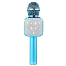 WS-1818 Microfono lampeggiante con luce a LED Microfono wireless Bluetooth audio autonomo (blu)