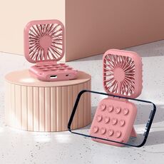 Ventilatore per mini telefono con collo pieghevole Ventilatore per banca di alimentazione con ricarica USB (rosa)