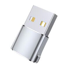 WH-7659 2pcs Adattatore USB 2.0 maschio a USB-C / Tipo-C femmina, supporto ricarica e trasmissione dati (argento)