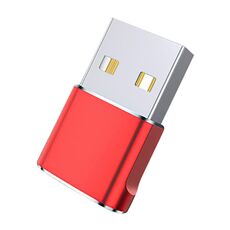 WH-7659 2pcs USB 2.0 maschio a USB-C / Type-C adattatore femmina, supporto ricarica e trasmissione dati (rosso)