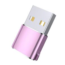 WH-7659 2pcs Adattatore USB 2.0 maschio a USB-C / Type-C femmina, supporto ricarica e trasmissione dati (rosa)