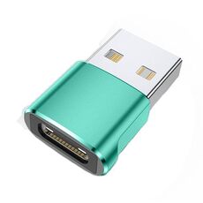 WH-7659 2pcs USB 2.0 maschio a USB-C / Type-C adattatore femmina, supporto ricarica e trasmissione dati (verde)