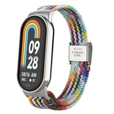 Per Xiaomi Mi Band 8 Metal Head + cinturino regolabile in nylon intrecciato con fibbia in acciaio (colore)
