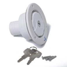 Serratura del portello del piatto di riempimento dell'ingresso dell'acqua a gravità per auto con rimorchio per camper (bianco)
