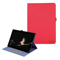 Per Microsoft Surface Pro 4/5/6/7 Custodia in pelle per tablet in tessuto (rosso)