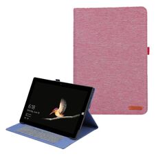 Custodia per tablet in pelle e tessuto per Microsoft Surface Pro 4/5/6/7 (rosa rossa)