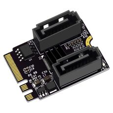 Scheda adattatore da M2 a SATA3.0 Scheda PCI-E3.0 KEY A+E Chip WiFi da M.2 a SATA JMB582 (nero)