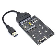 SATA 22PIN a MSATA o M.2 NGFF SATA Card 2 in 1 scheda convertitore SSD con cavo USB 3.0