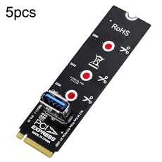 5pcs NGFF M.2 Rotor PCI-E Channel USB3.0 Transfer Card Graphics Extension Transfer (Nero)