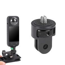 Adattatore per action camera in metallo regolabile con vite da 1/4 di pollice (nero)