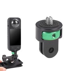 Adattatore per action camera in metallo regolabile con vite da 1/4 di pollice (verde nero)
