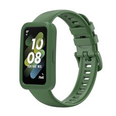 Custodia protettiva in silicone per Huawei Band 8 + kit cinturino in silicone (verde)