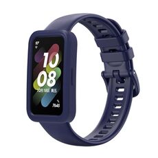 Custodia protettiva in silicone per Huawei Band 8 + kit cinturino in silicone (blu navy)