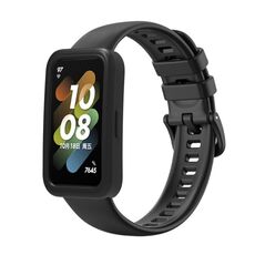 Custodia protettiva in silicone per Huawei Band 8 + kit cinturino in silicone (nero)