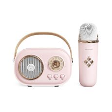 Altoparlante Bluetooth Karaoke multifunzionale C20 Plus con microfono (rosa)