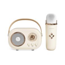 Altoparlante Bluetooth Karaoke multifunzionale C20 Plus con microfono (beige)