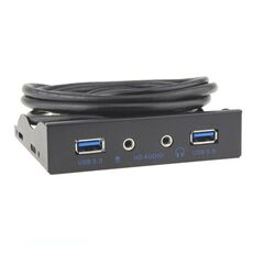 3,5 pollici 2 porte USB 3.0 + HD AUDIO PC desktop Unità floppy Pannello frontale (nero)