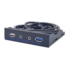 Porta USB 2.0 + USB 3.0 + HD da 3,5 pollici Porta PC desktop Unità floppy Pannello frontale (nero)