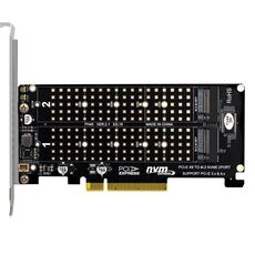 PCI-E X8 Double Disk Transfer Card NVME M.2 MKEY SSD RAID Array Adattatore di espansione (PH45)