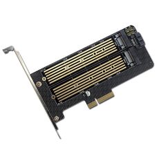 M.2 NVME NGFF SSD a PCIE SATA Scheda di espansione per conversione a doppio disco Supporta il cablaggio MKEY BKEY (nero)