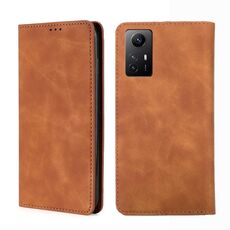 Per Xiaomi Redmi Note 12S 4G Custodia per telefono in pelle magnetica Skin Feel (marrone chiaro)