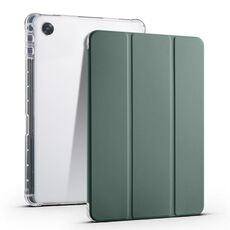 Per OPPO Pad Air 10.36 2022 Custodia per tablet in pelle TPU trasparente pieghevole a 3 pieghe con slot per penna (verde)