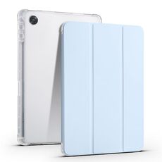 Per OPPO Pad Air 10.36 2022 Custodia per tablet in pelle TPU trasparente pieghevole a 3 pieghe con slot per penna (blu ghiaccio)