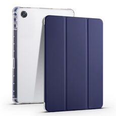 Per OPPO Pad Air 10.36 2022 Custodia per tablet in pelle TPU trasparente pieghevole a 3 pieghe con slot per penna (blu scuro)