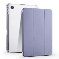 Per OPPO Pad Air 10.36 2022 Custodia per tablet in pelle TPU trasparente pieghevole a 3 pieghe con slot per penna (viola)