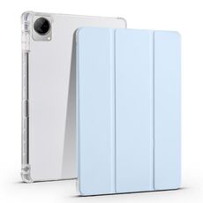 Per vivo Pad 11 Custodia per tablet in pelle TPU trasparente pieghevole a 3 pieghe con slot per penna (blu ghiaccio)