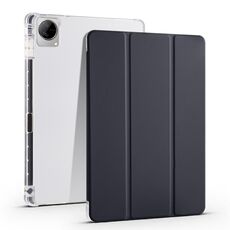 Per vivo Pad 11 Custodia per tablet in pelle TPU trasparente pieghevole a 3 pieghe con slot per penna (nero)