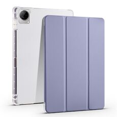 Per vivo Pad 11 Custodia per tablet in pelle TPU trasparente pieghevole a 3 pieghe con slot per penna (viola)